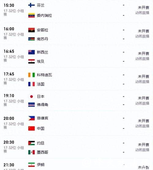 2023世界杯官方赛程详解